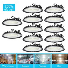 12Pcs UFO Led High Bay Light 200W Commercial Industrial Warehouse Factory Light picture