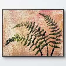 Original Abstract Expressionism 8x10 Fern Handmade Bathroom Signed Fine Art 152 picture