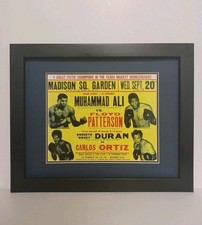 Vintage Muhammad Ali vs Floyd Patterson Fight Poster Framed Duran Ortiz MSG picture
