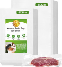 Moretoes 200Pcs Vacuum Sealer Bags, 100 Quart 8