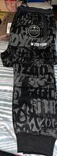 Zoo York Graffiti Jogger Pants Medium Gray/Black and w/ Drawstring Pockets picture