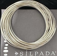 Silpada B0640 21 Bangle Salute Interlocking Sterling Silver Bracelet Large 92g  picture