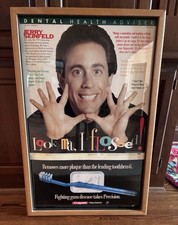 1993 Jerry Seinfeld Dental Health Advisor Poster Colgate Precision RARE Framed picture