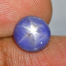 4.59Ct Round Cab _ Natural 6-Rays Star Unheated Blue Star Sapphire Gemstone picture