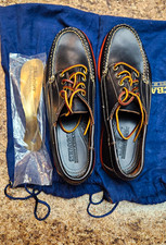 Sebago Campsides USA Leather Boat Shoes Black Men's US 9.5 Medium B171015 picture