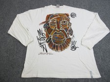 Miskeen Originals Hand Painted Shirt Mens 2XL White Graphic Streetwear Hip Hop picture