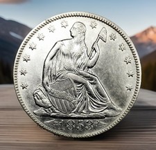 1853 Seated Liberty Half Dollar AU/BU Arrows And Rays Details picture