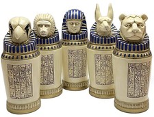 The MUMMY CANOPIC Set of 5 JAR Brendan Fraser PROP Replica Resin Bottle Urn picture