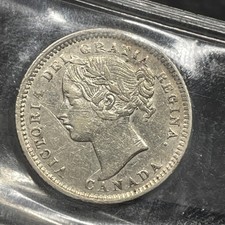 1893 Canada 10 Cents - Round Top 3 - ICCS VF-30 - Rare Key Date picture
