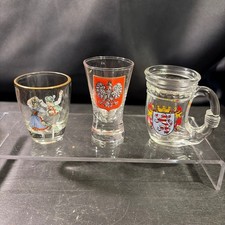 Vintage Souvenir Shot Glass Set Frankenmuth Poland Hessen Germany Mini Mug 3pc picture