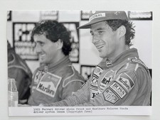 Vintage Ayrton Senna & Alain Prost Press Photo - McLaren Honda Ferrari 1991 F1 picture