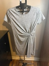 24/7 Maurices Gray Twist Front Dress Medium NWT picture