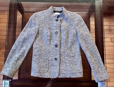 Talbots Women’s Size 6 Gray Boucle Textured Button Front Jacket Workwea picture