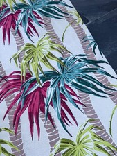 Sensational Miami Beach JUNGLE Art Deco Barkcloth Vintage Fabric Drape Curtain picture