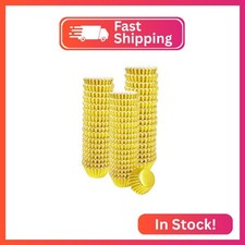 qiqee Foil Cupcake Liners, 300 Count, Mini Size, Gold picture