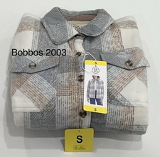 Sage Women's Plaid Lined Fleece Shirt Jacket, Gray, Size S picture