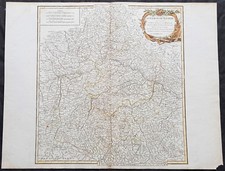 1757 Robert De Vaugondy Large Antique Map of Bavaria & River Danube, Germany picture