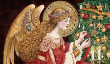 Christmas Card Set (5) Elegant Holiday Angel Miriëlle, Keeper of the Twin Flame picture
