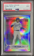 BOBBY WITT JR 2022 Topps Chrome  Rookie Image Variation Refractor #221 SP PSA 9 picture