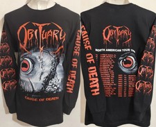 OBITUARY - Cause Of Death Longsleeve Style Vintage Shirt Reprint TU589 picture