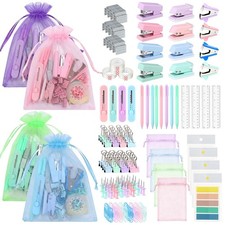 56 Pcs Mini Office Supplies Kit, 4 Pack Pastel Ready-to-Gift Set with Individ... picture