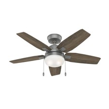 Hunter Fan 44 in Matte Silver Indoor Ceiling Fan with Light and Pull Chain picture