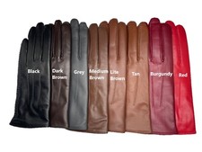 Women's SHEEPSKIN leather Braided winter gloves w/ Cashmere lining (#102) picture