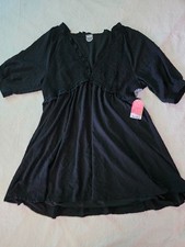 NWT Arula Navy Lace Accent Swiss Dot Babydoll Mini Dress Size C / 3X ($80 MSRP) picture