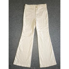 J.Crew 30T RE-96 96 Flare Pants Ivory Cream High Rise Cotton Stretch picture