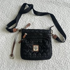 Brighton Kallista Heart To Heart Messenger Bag Black with Tan Accents picture