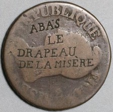 1796-R France Political Flag Satire 5 Centimes L'an 5 Orleans Coin (23122601R) picture