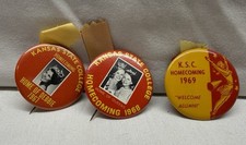 Vintage Kansas State College Homecoming Pin back Lot of 3: Alumni Queen 1967-69 picture
