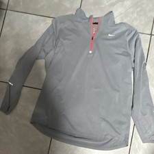 Nike Dri-FIT Men's XL Gray 1/4 Zip Long Sleeve Mock Neck Pullover Top picture
