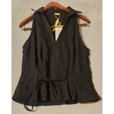 OGL Move Womens Sleeveless V-Neck Shell Top Elegant Work-to-Dinner Blouse Medium picture