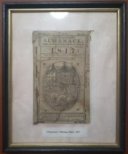 1817 The Clergyman's Almanack and Serious Monitor Framed Original Copy - Rare picture