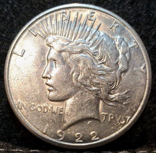 1922 S Peace Silver Dollar $1 90% Silver Coin US Mint San Francisco Circulated picture