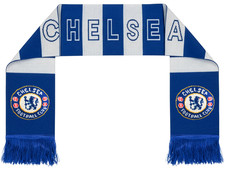Chelsea FC Fringe Scarf Blue White 100% Acrylic 60 in Official Product picture