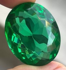 Colombian Huge Oval Cut Green Emerald 120+ Ct Natural Certified Loose Gemstone picture
