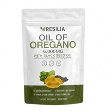 Resilia Oil of Oregano 6000mg with Black Seed Oil,60 Softgels,Immune&Gut 10Pack picture