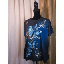 Morpho Butterfly Print Tee by Emery Rose picture