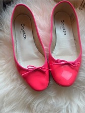 Women Repetto Paris Cendrillon  Hot Pink Patent Leather Ballet Flats sz 7 $425 picture