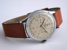 Vintage Tressa chronograph, Argentine Helvetia case, working, manual wind, 39 mm picture