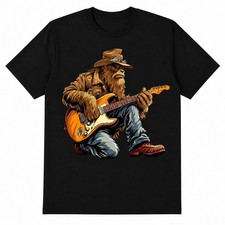 Bigfoot Playing A Electric Guitar Rock On Sasquatch T-Shirt picture