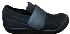 TRAQ BY ALEGRIA QW1-5002 39 WOMENS BLACK SLIP ON BLACK MESH SHOES SINGLE STRAP~9 picture