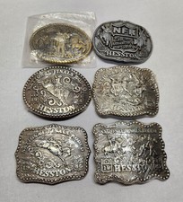 VtG Hesston National Finals Rodeo Belt Buckle Lot Of 6 Collector Series 1982-87 picture