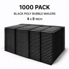 Wholesale 1000 Black Poly Bubble Mailers #000 4x8 Tear & Water Resistant picture
