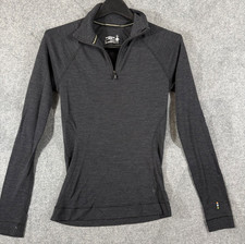 Smartwool Merino 250 Thermal Top Womens S Heather Gray 1/4 Zip Raglan Sleeve picture