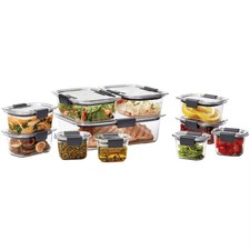 Rubbermaid Brilliance 22pc Plastic Food Storage Container Set Clear: Microwave picture