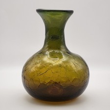 Blenko 2015 Desert Green Glass Vase With Label picture