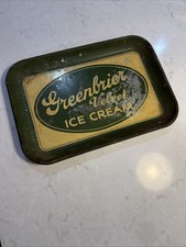 Vintage Greenbrier Velvet Ice Cream Tin Advertising Tray Mathews Co WV 14x10in picture